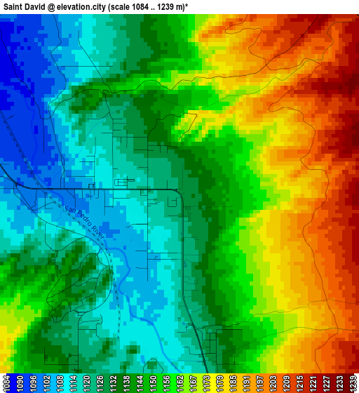 Saint David elevation map