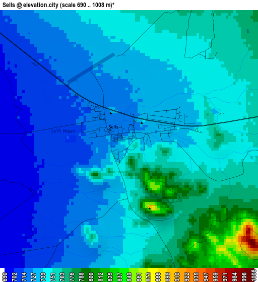 Sells elevation map