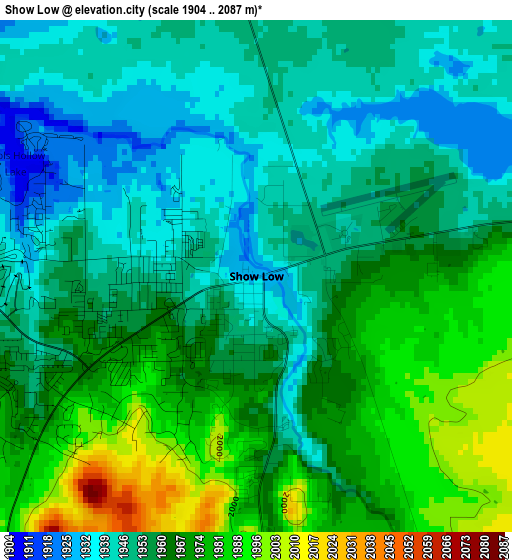 Show Low elevation map