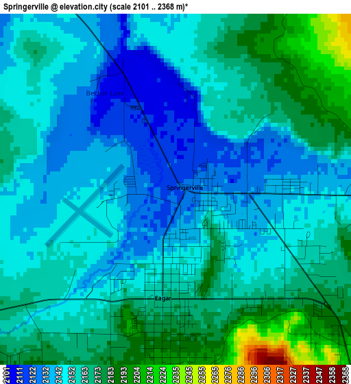 Springerville elevation map