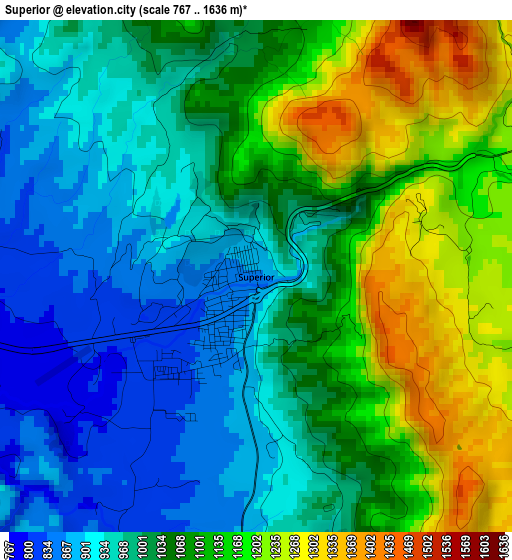 Superior elevation map