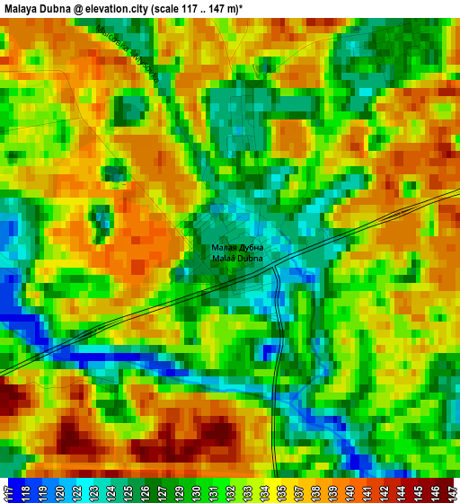 Malaya Dubna elevation map