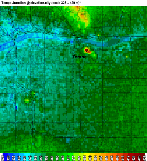 Tempe Junction elevation map