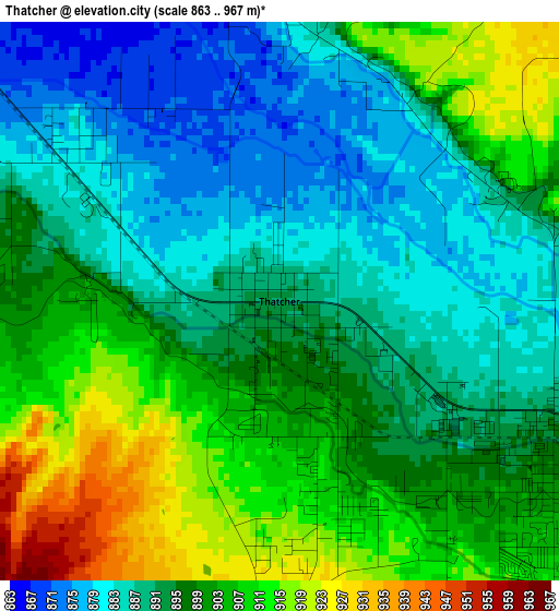 Thatcher elevation map