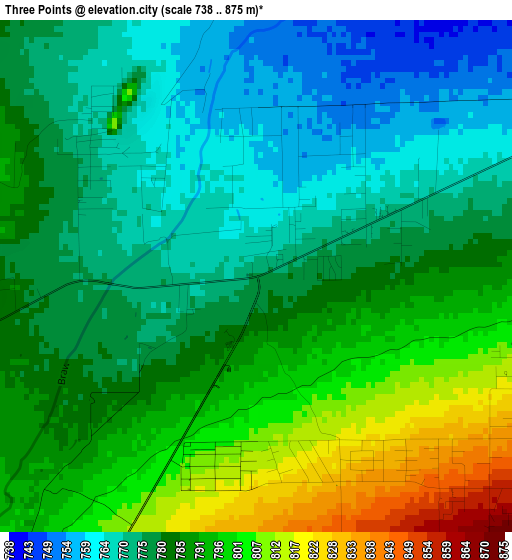 Three Points elevation map