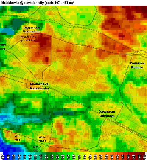 Malakhovka elevation map