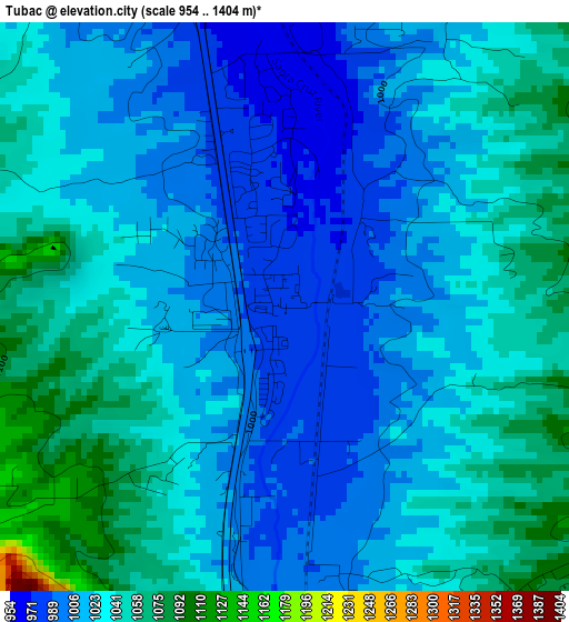 Tubac elevation map