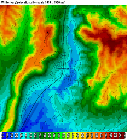 Whiteriver elevation map