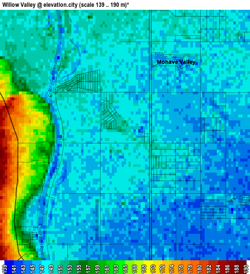 Willow Valley elevation map