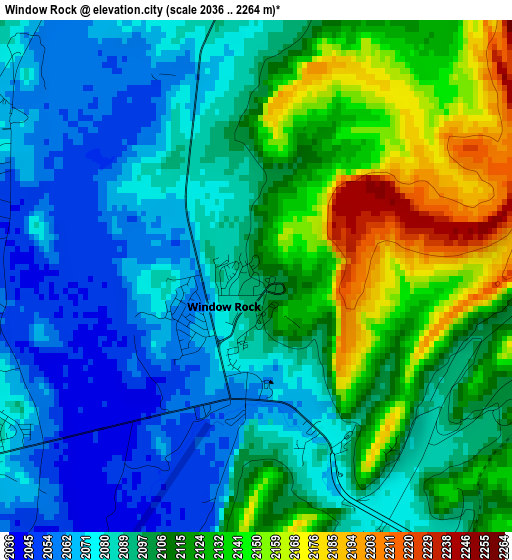 Window Rock elevation map