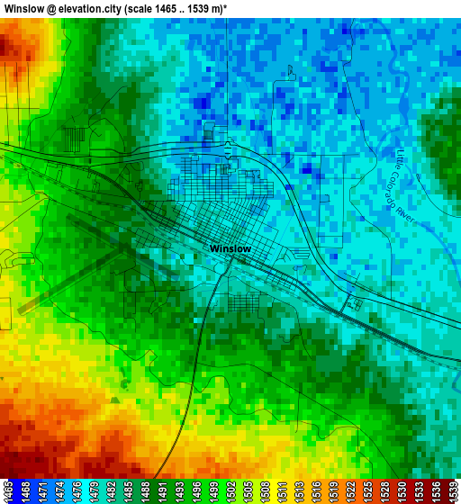 Winslow elevation map