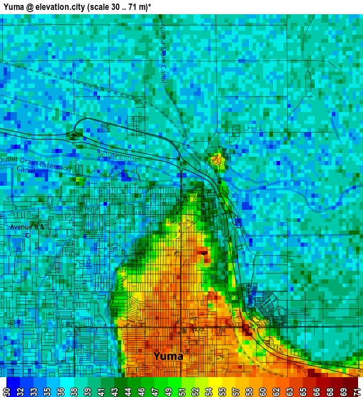 Yuma elevation map