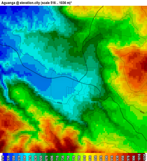 Aguanga elevation map