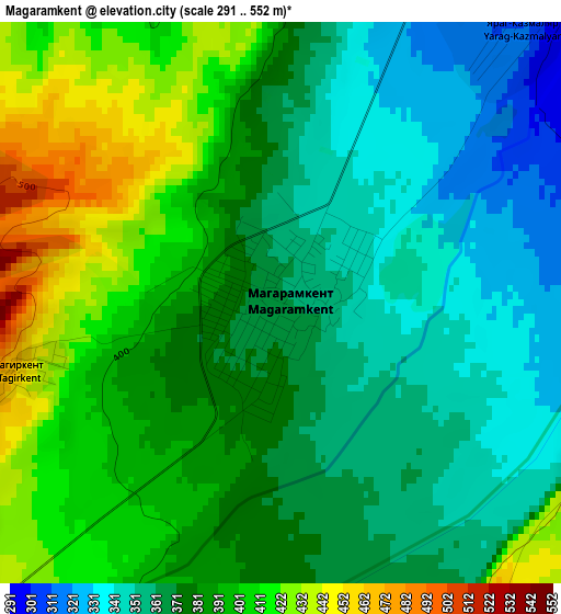 Magaramkent elevation map