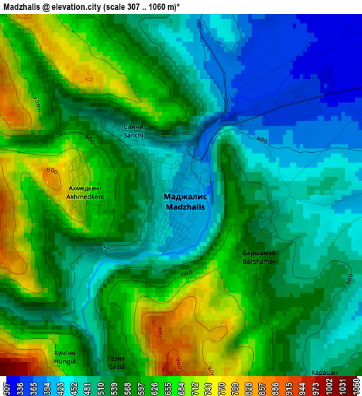 Madzhalis elevation map