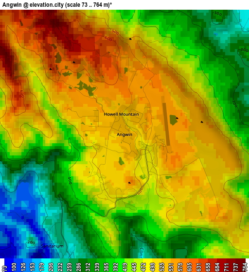 Angwin elevation map