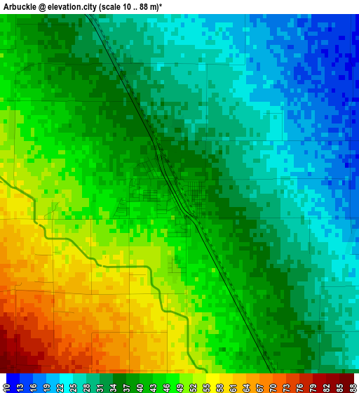 Arbuckle elevation map