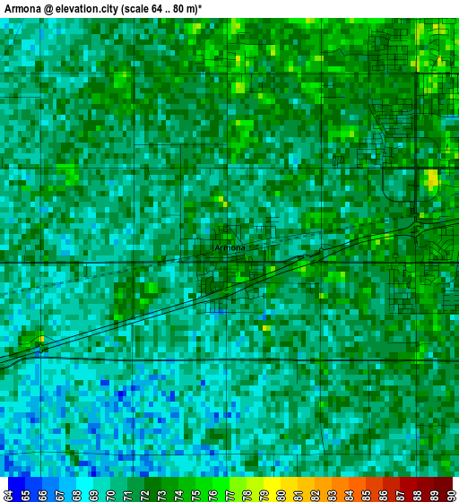 Armona elevation map