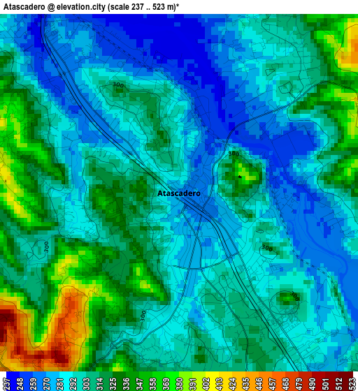 Atascadero elevation map