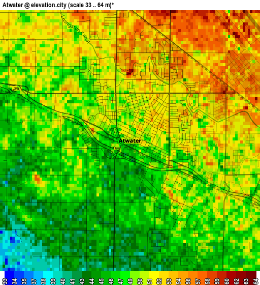 Atwater elevation map