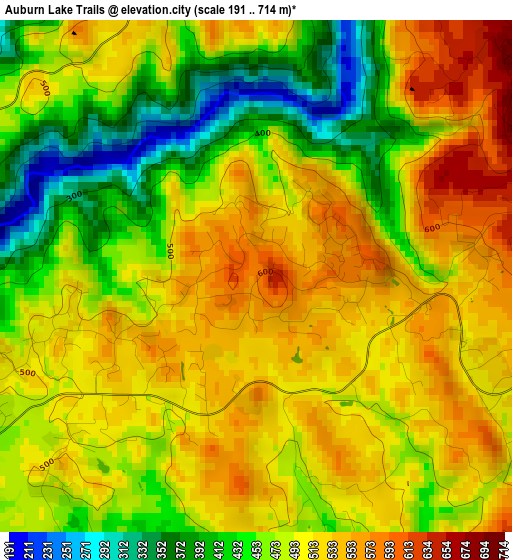 Auburn Lake Trails elevation map