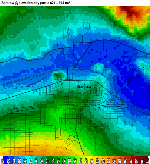 Barstow elevation map