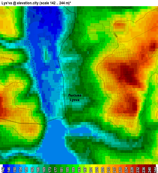 Lys’va elevation map