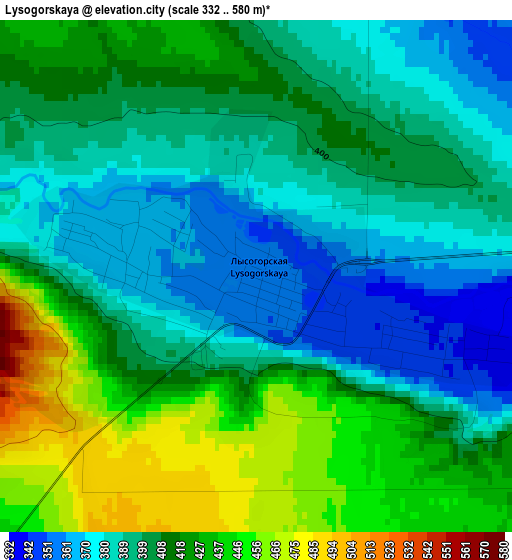 Lysogorskaya elevation map