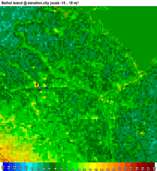 Bethel Island elevation map