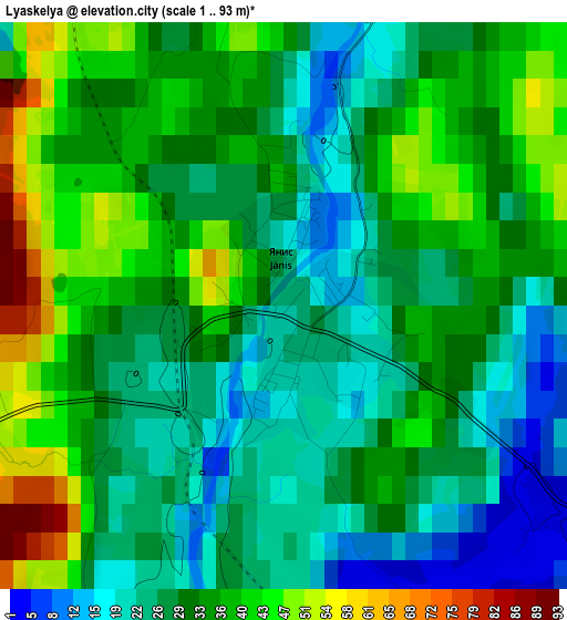 Lyaskelya elevation map