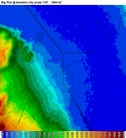 Big Pine elevation map