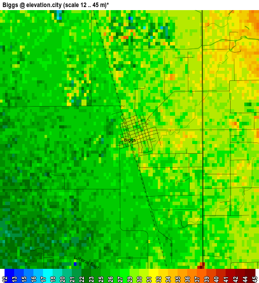 Biggs elevation map