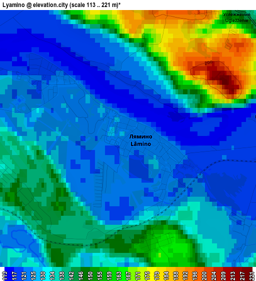 Lyamino elevation map