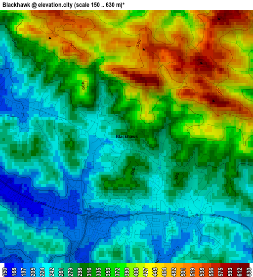 Blackhawk elevation map