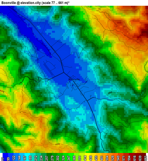 Boonville elevation map