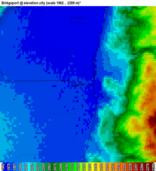 Bridgeport elevation map