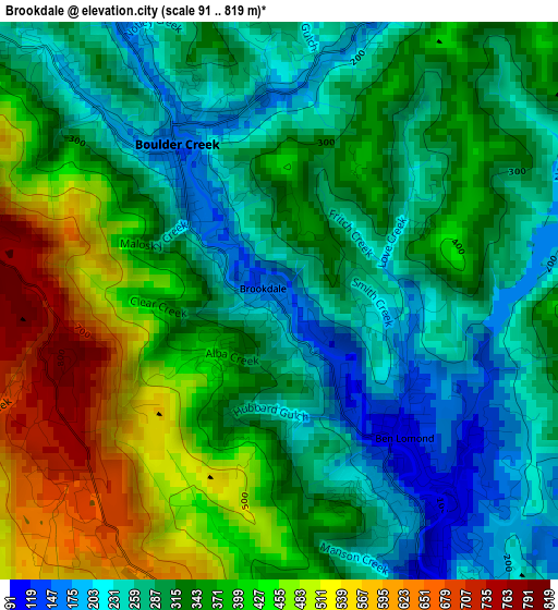 Brookdale elevation map