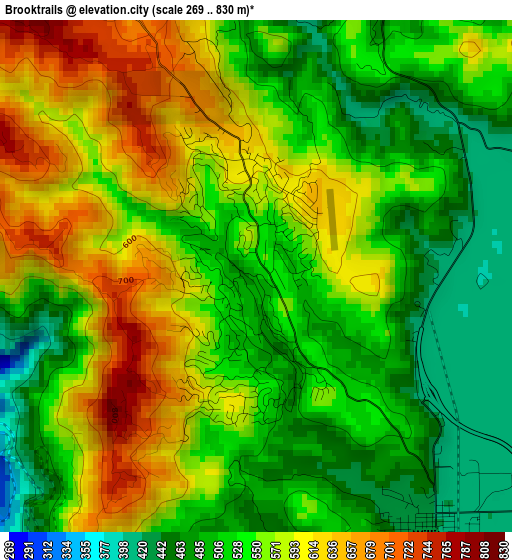 Brooktrails elevation map