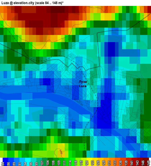 Luza elevation map