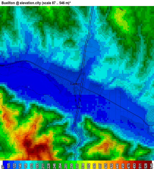 Buellton elevation map