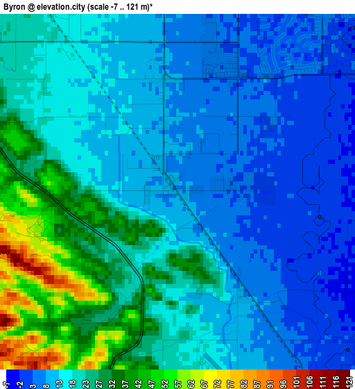 Byron elevation map