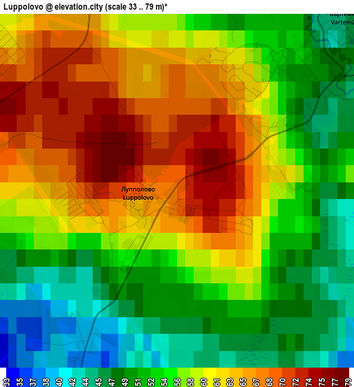 Luppolovo elevation map
