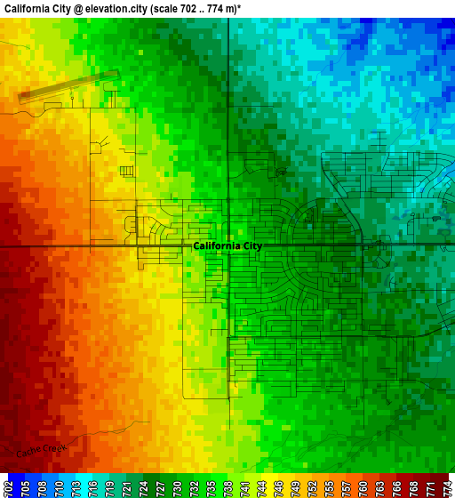 California City elevation map