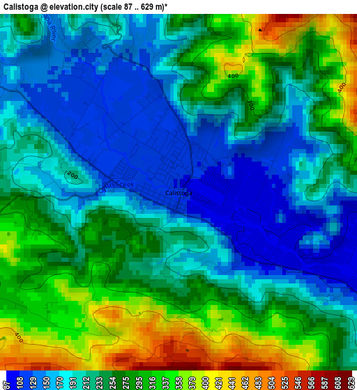 Calistoga elevation map