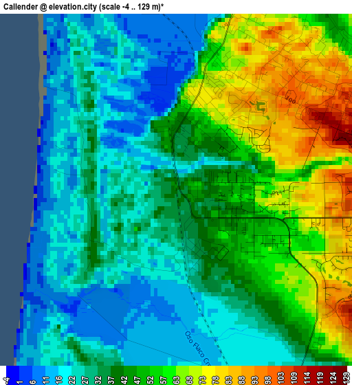 Callender elevation map