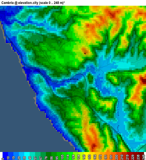 Cambria elevation map