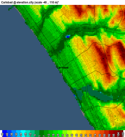 Carlsbad elevation map