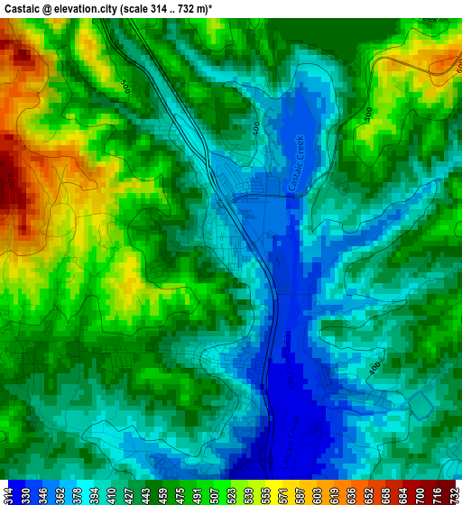 Castaic elevation map