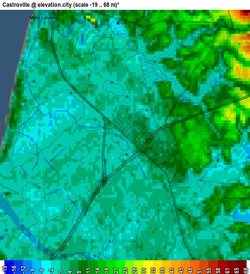 Castroville elevation map