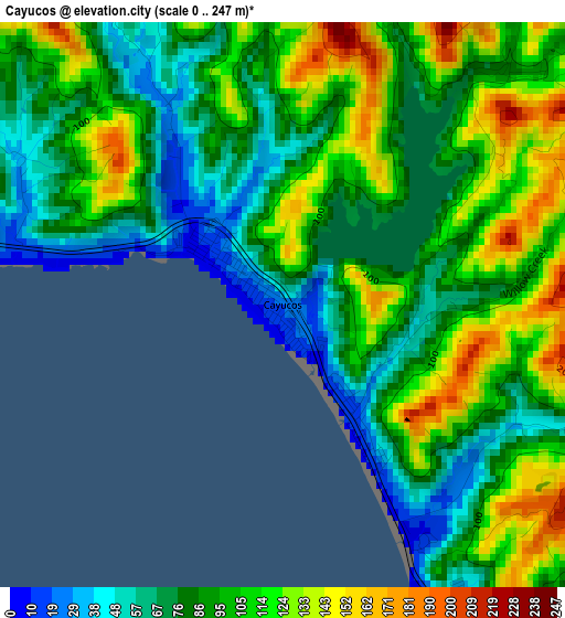 Cayucos elevation map